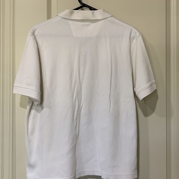 Kirkland ivory ribbed golf polo size medium with gray placket - Picture 5 of 6